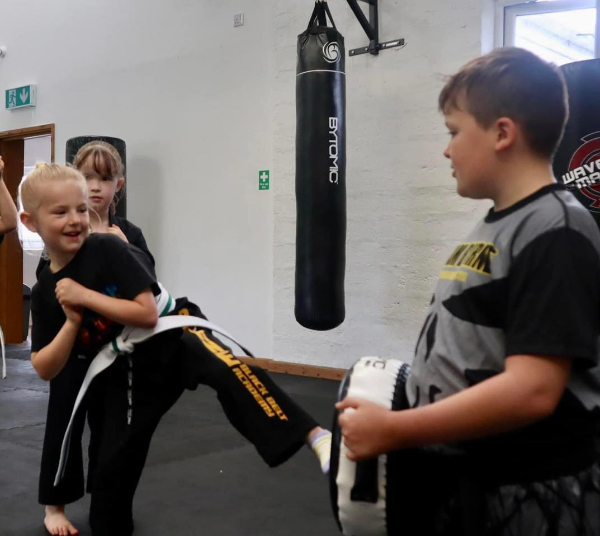 A family training session at Byrne Black Belt Academy